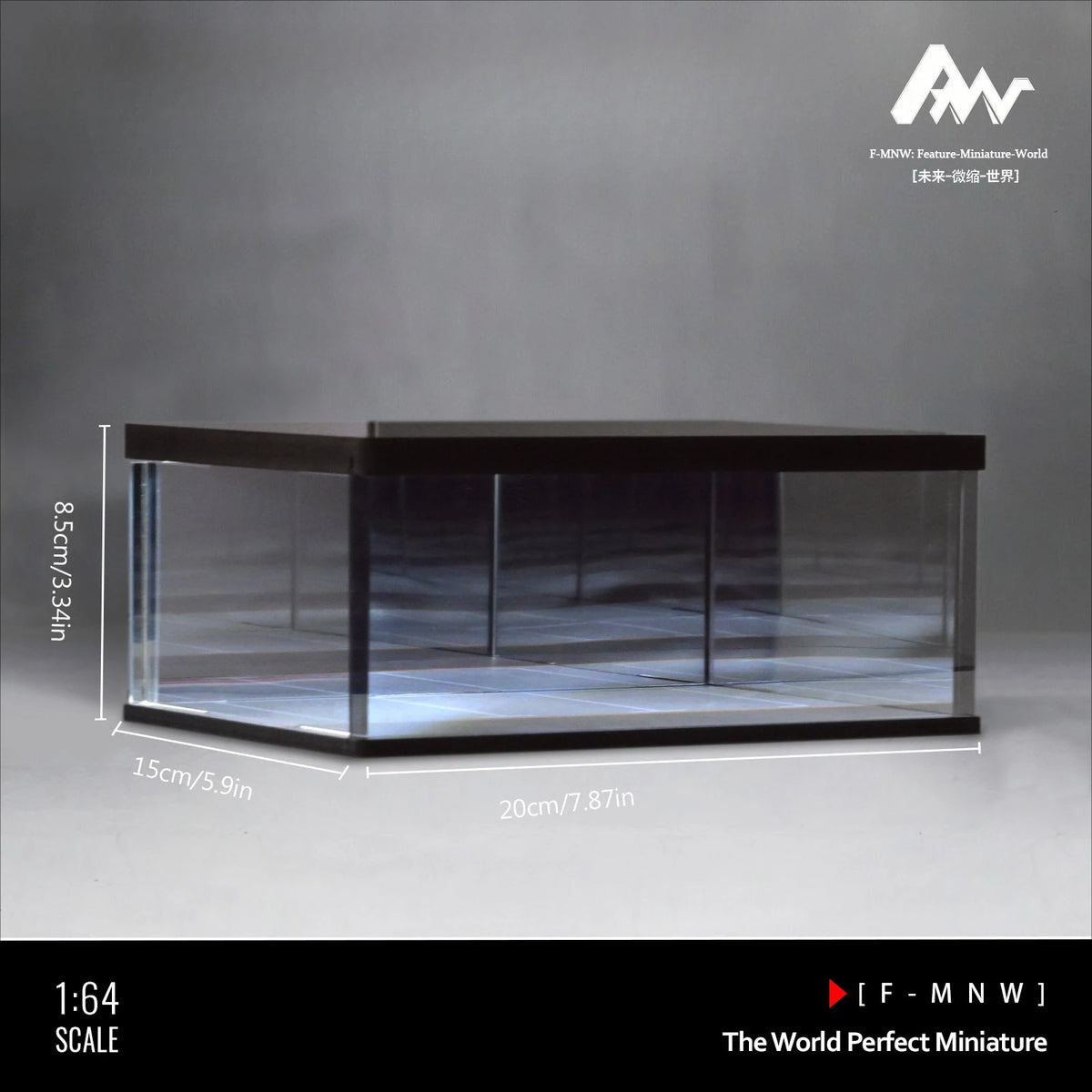 Diorama 1: 64 Mirrored Garage Model 1/64 Die-cast Car Display Case, Abyss Effect Car Parking Lot Model, Car Model Storage Box