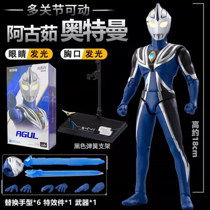 ZD TOYS Genuine Ultraman Light Series Zero，Ultraman Belial，Ultraman Tiga，Jack Armor Collectibles of Finished Movable Model Toys