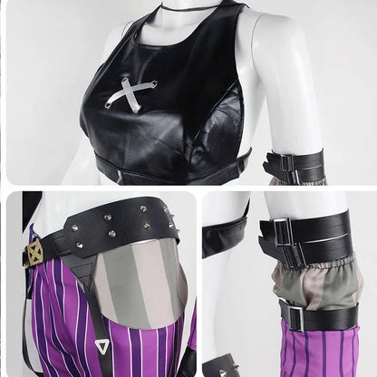 Jinx Cosplay Costume Game Arcan Women Jinx Outfits for Halloween Party Comic Con Jinxx Cospay