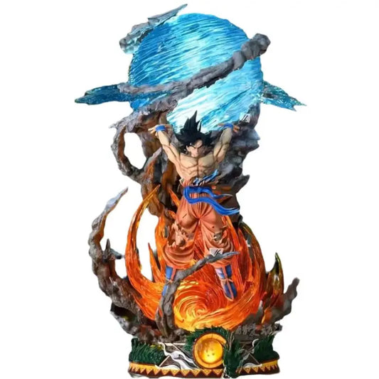 25cm Son Goku Dragon Ball Anime Figure Super Genki Bomb Luminous Figures Gk Figurine Pvc Statue Model Doll Collectible Gifts  To