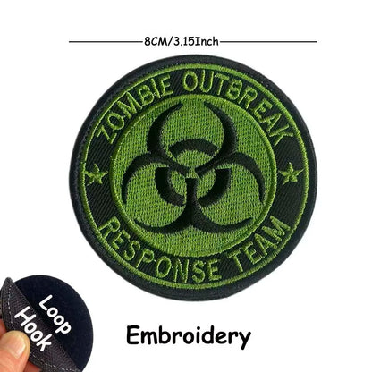 1PC,2PCS/ Umbrella Corporation PVC Rubber Morale Emblem,Biohazard Insignia Applique Embroidered patches,Tactical Backpack Badges