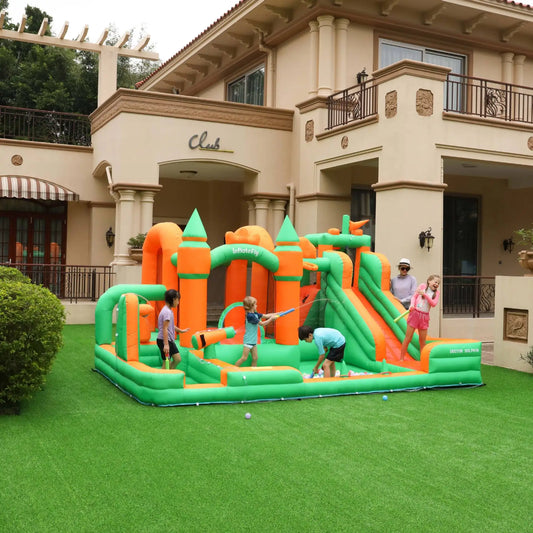 Doctor Dolphin Inflatable Bounce House Home Children's Playground Water Slide Inflatable Trampoline Inflatable Bouncy Castle