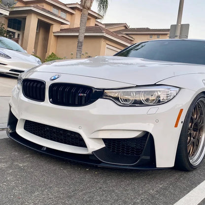 4x High Quality ABS For BMW M3 F80 M4 F82 MP Style·2014-2020 Car Front Bmuper Lip Spoiler Glossy Black Or Carbon Fiber Look