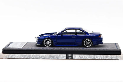 MORTAL 1:64 Silvia S14 240SE Vertex Ridge Midnight Blue / Flash Pink Diecast Model Car