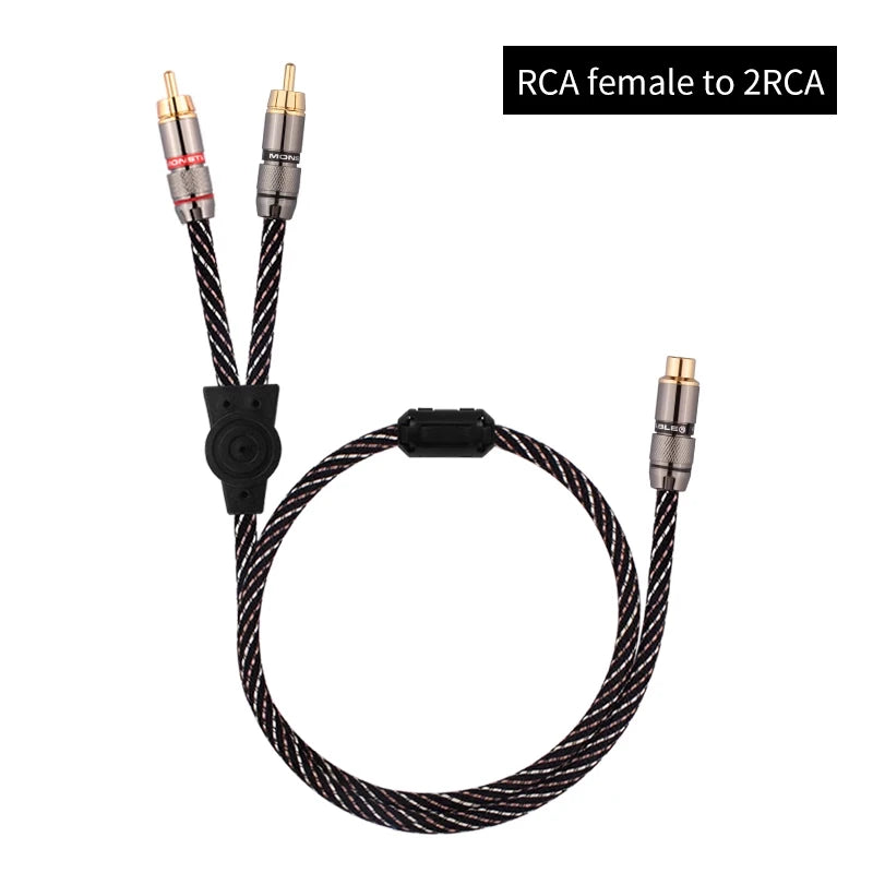 YYTCG HIFI rca to 2rca audio cable 6N OFC Subwoofer Y Cable RCA 1 Male to 2 Male Audio cable for Speaker,DVD, TV, Amplifier