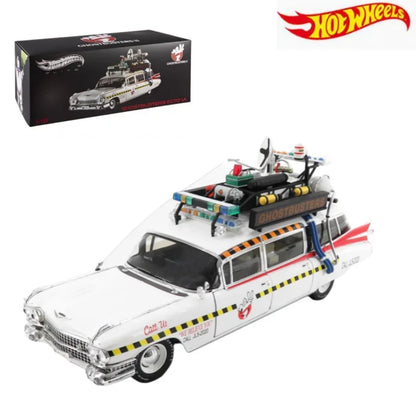 1:18 Ghostbusters ECTO-1A Ghost Car Fine Alloy die-cast miniature simulation car model, adult decoration, boy toys, adult gift