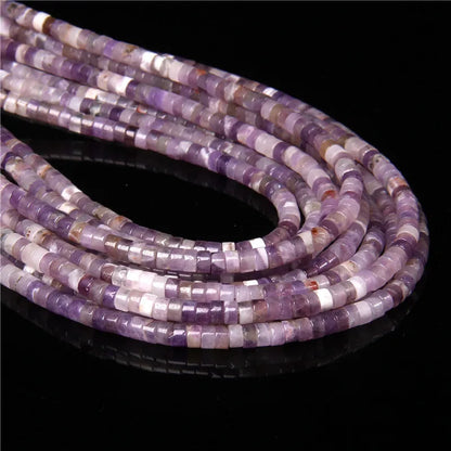 New Fashion Flat Disc Round Stone Bead 4x2MM Quartzs Imperial Agat Jaspers Loose Spacer Heishi Beads Jewelry Diy Accessories