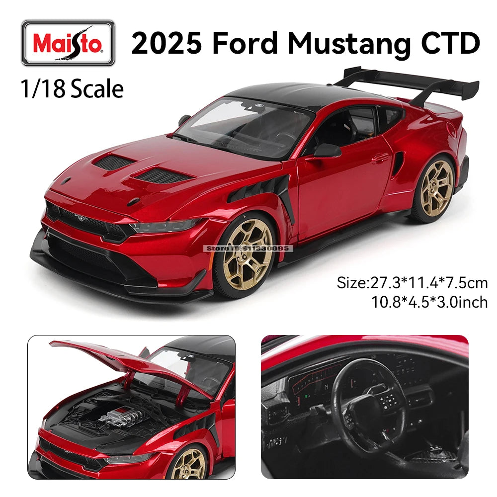 Maisto 1:18 2025 Ford Mustang CTD Alloy Car Model Static Die Casting Model Collection Gift Toy Gift Black base