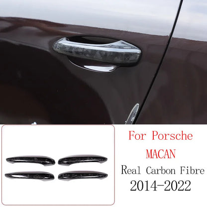 Real Carbon Fiber For Porsche Macan 2014-2020 Inner Door Central Control Gear Panel Cover Door Sill Trim Stickers Accessories