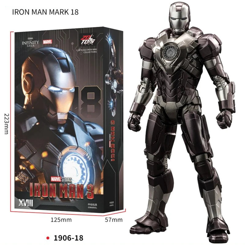 ZD Toys Iron Man Action Figure Mark 35 Red Snapper Iron Man MK 24 MK 22 MK 47 Tony Stark Ironman Figure Action Collect Toy Gift