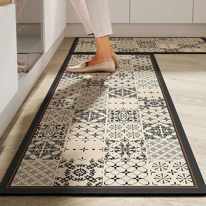 VIKAMA American Retro Kitchen Floor Mat Diatomaceous Mud Absorbent Wipe Bathroom Non-Slip Waterproof Carpet Home Decoration