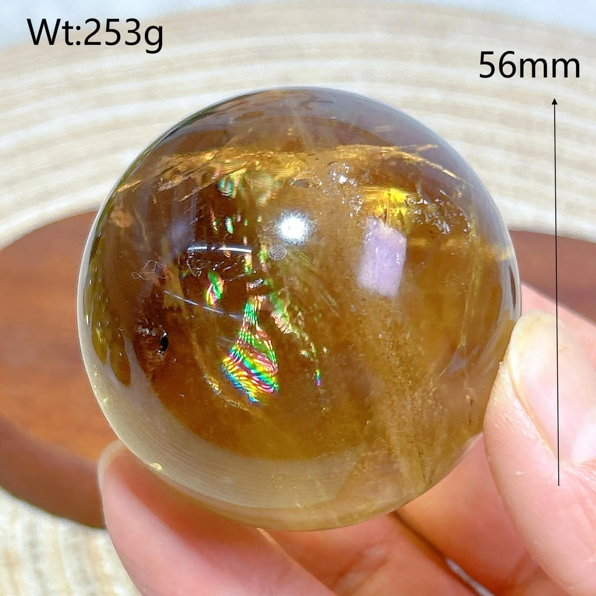 Healing Natural Crystal Brazil Smokey Citrine Quartz Sphere Rainbow Polished Ball High Quality Precious Home Decoration Gift