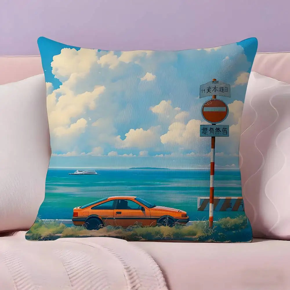Classic retro car AE86 Pillow Case Pillowcase Ultra Soft Skin Friendly Fabric Cloud Like Comfort & Concealed Zipper
