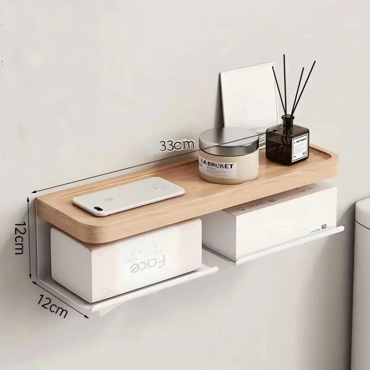 Nordic Luxury style Wooden Wall Mounted Tissue Holder Without Punching Toilet Paper Holder Home Decoration Bathroom Accessories