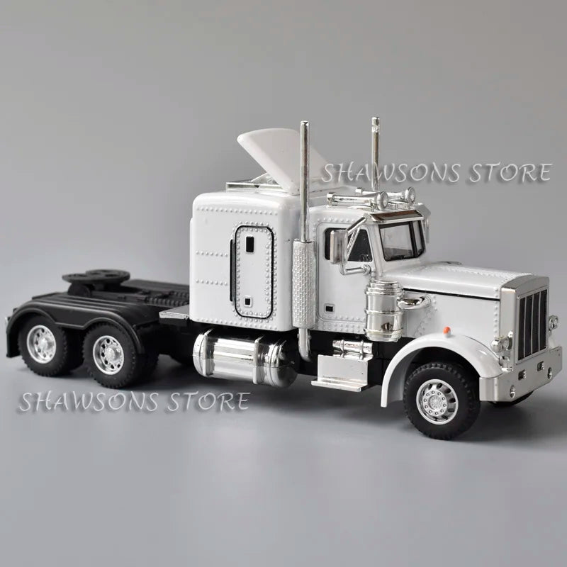 1:50 Diecast Model Semi Truck Toys Peterbilt 389 Tractor Vehicle Miniature Replica Pull Back Sound Light
