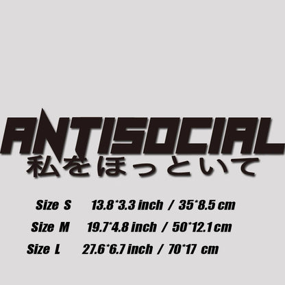 JDM Style 'ANTISOCIRL' Vinyls Decal, Windshield Rear Window Decal Car Sticker Banner, High Quality for Car Truck & LAPTOP!