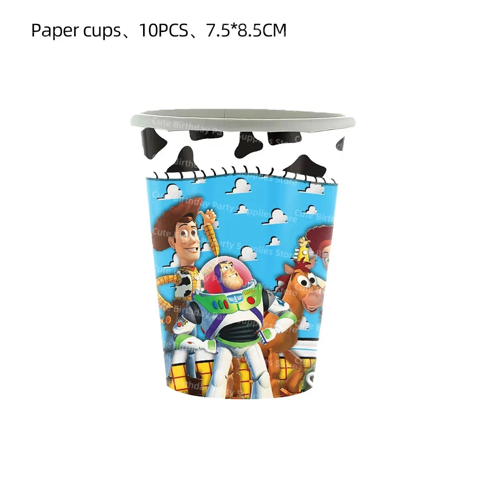 Toy Story Party Decorations Cup Plate Napkin Slap Bracelet Cake Topper Birthday Party Favors Reward Prizes Party Supplies