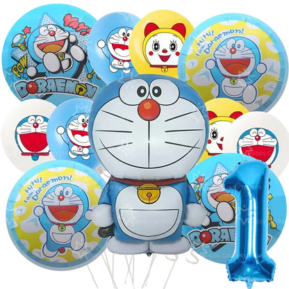 Cartoon Doraemoned Birthday Party Decoration Tableware Cup Plate Tablecloth Napkin Backdrop Cartoon Cat Party Favors Supplies