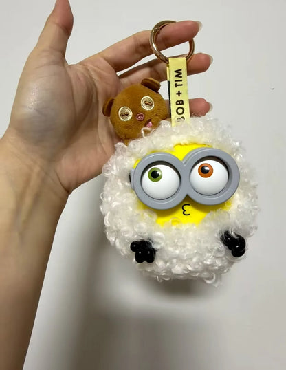 Minions Bob & Tim Better Together Series Keychains Cartoon Dolls Kawaii Plush Pendant Backpack Charms Collect Toys Fans Gift