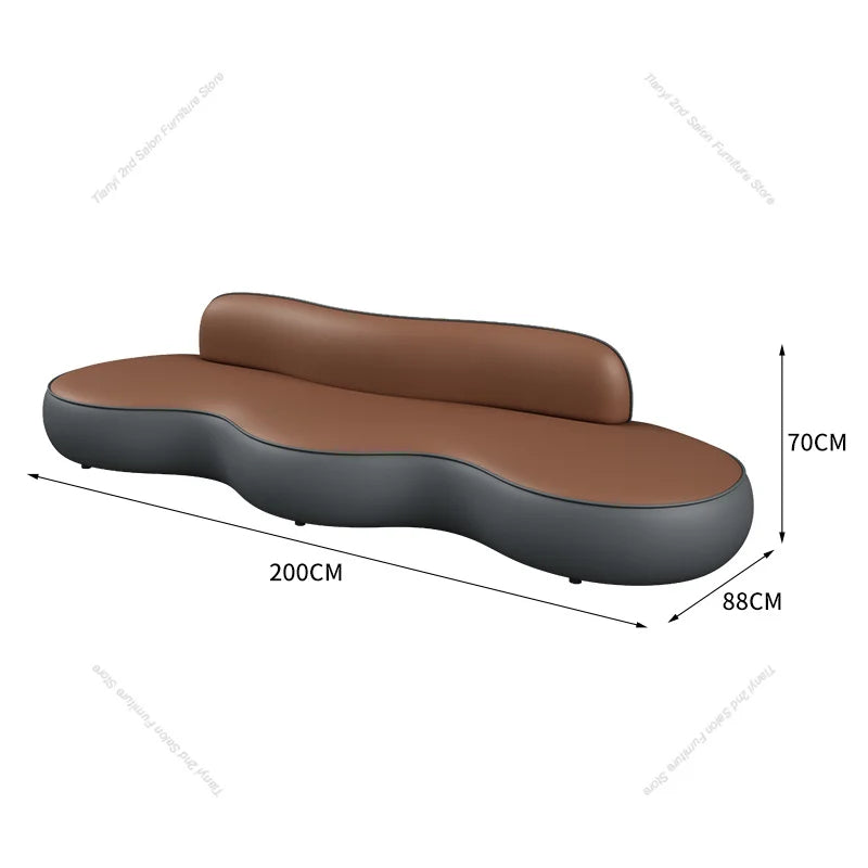 Nordic Company Negotiation Sofa Hotel Lobby Business Reception Meeting Rest Area Waiting PU Leather Sofa Office Furniture FYBS