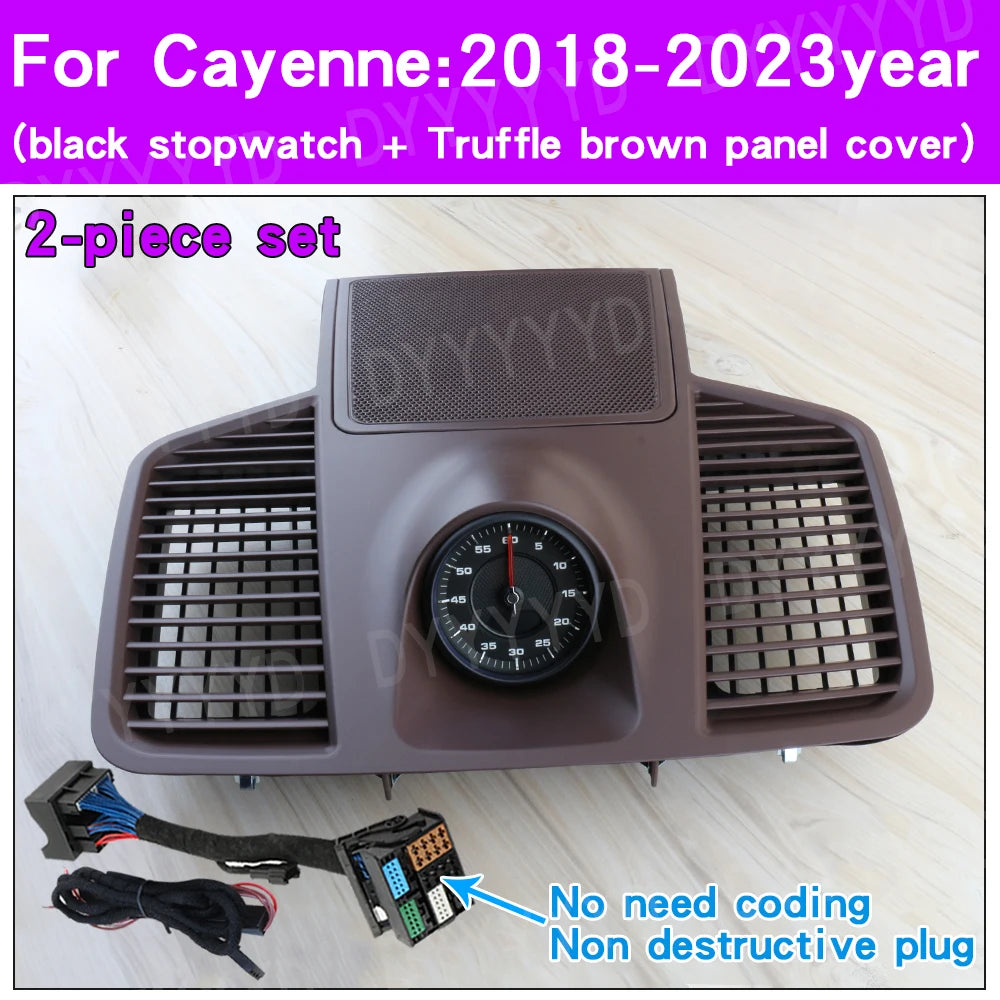 For Porsche Cayenne 9Y0 Stopwatch 2018-2023 Interior Dashboard Central Sportchrono Clock Compass Electronic Meter Accessional