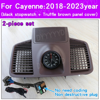 For Porsche Cayenne 9Y0 Stopwatch 2018-2023 Interior Dashboard Central Sportchrono Clock Compass Electronic Meter Accessional