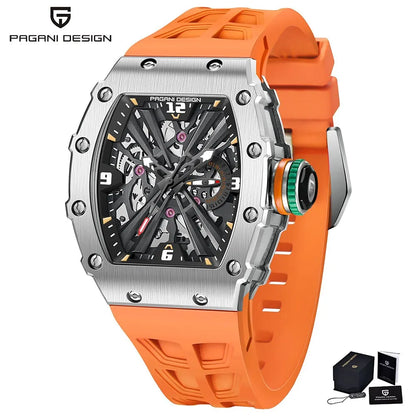 2026 New PAGANI DESIGN Men's Quartz Watches VH65 Skeleton Dial 100M Waterproof Sport Rectangle Sapphire Glass Watch for Men