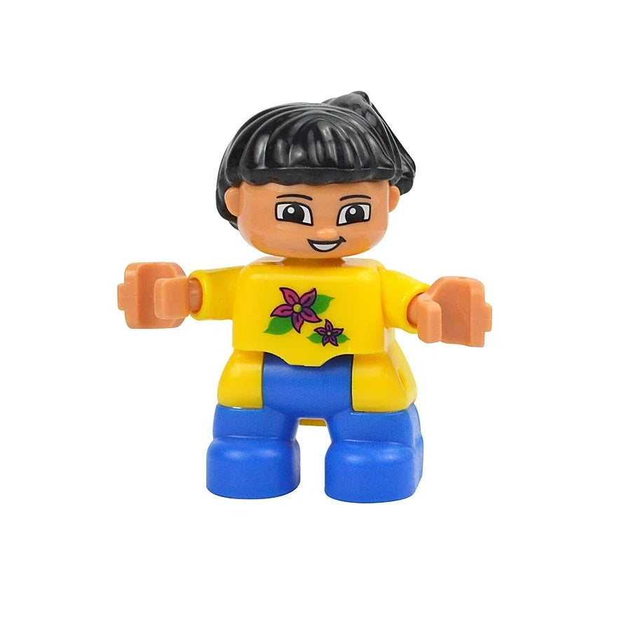 Figures Dolls Big Size Building Blocks Family Action Workers Doctor Police Farmer Compatible Large Bricks Duploes Kid Toys