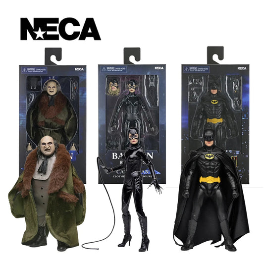 NECA Toys Batman (1989 Film) & Batman Returns Catwoman/The Penguin 8' Clothed Action Figure Model Doll Garage Kit