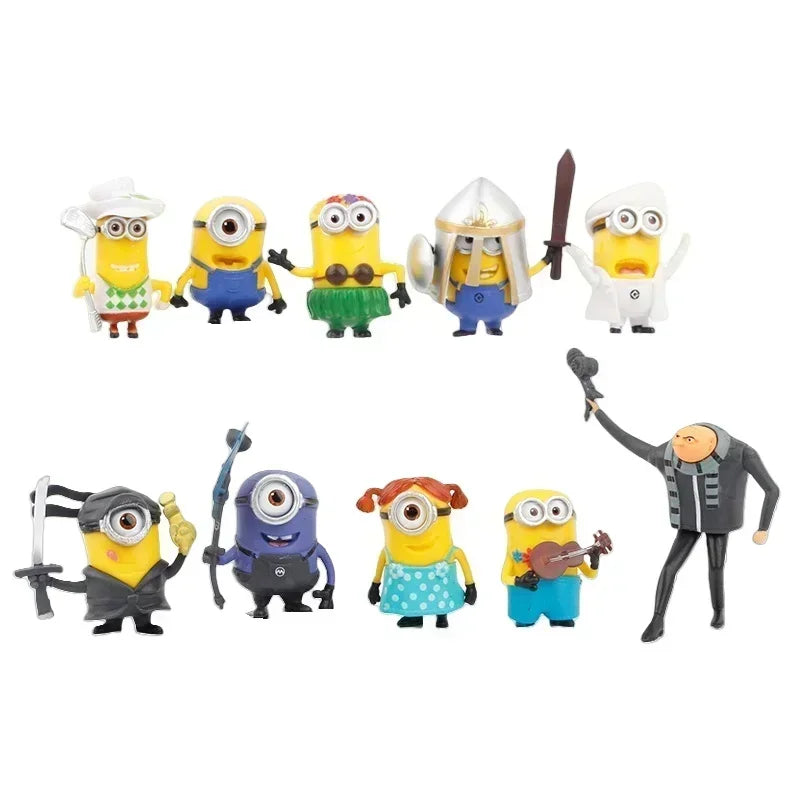 Kawai Capsule Toys Commemorative Gold Miniones Kingdom Gru Kevin Bob 3D Eye Despicable Action Figure Toys Xmas Gifts