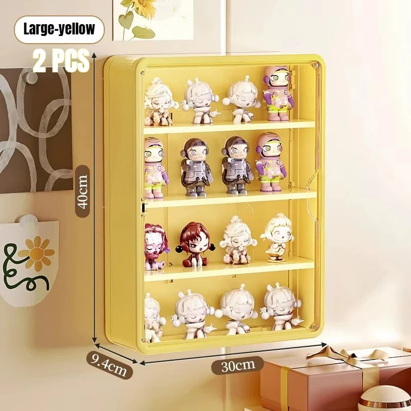 Wall Mounted Storage Box For Action Figures Magnetic Suction Display Rack Organizer for Blind Box Toy Dustproof Doll Storage Box