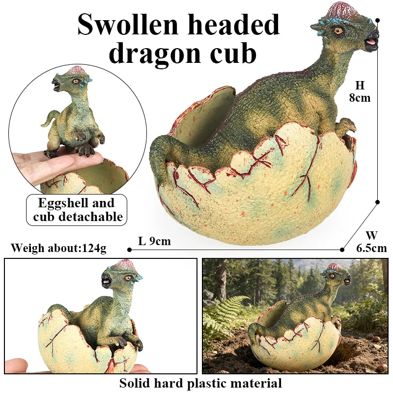 Oenux Classic Dinosaur Cubs T-Rex Saichania Spinosaurus Velociraptor  Pterosaur Cracked Dinosaur Egg Model Collection Kid Toy