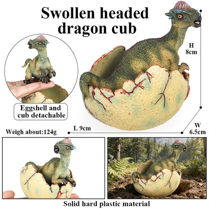 Oenux Classic Dinosaur Cubs T-Rex Saichania Spinosaurus Velociraptor  Pterosaur Cracked Dinosaur Egg Model Collection Kid Toy