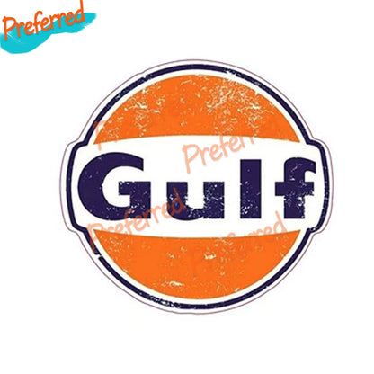 Gulf Gas Engine Oil Gulf with Flag Vinyl Decal Sticker Waterproof Tonkin Gulf Yacht Club Sticker Decal Racing Pinup Art