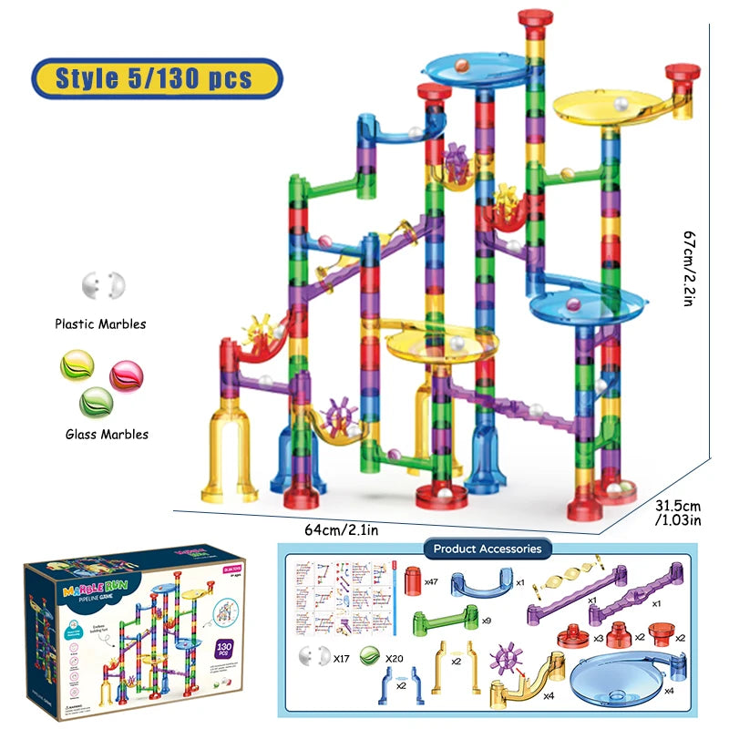 Safety Material Educational Toys Marble Toys Ball Track Assembly Building Blocks Kids' Marbel Run Toys Rail Track