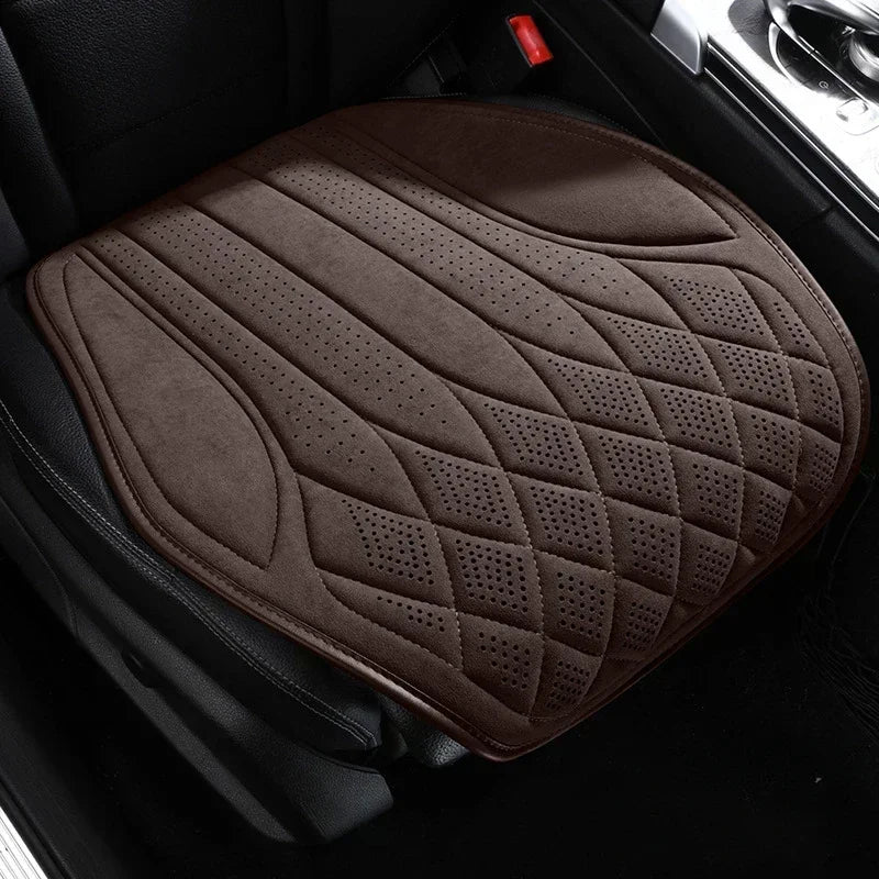 Car Suede Seat Protection Universal Car Seat Cover All Season Breathable Perforated Suede SUV Sedan Seat Cover Latex Cushion