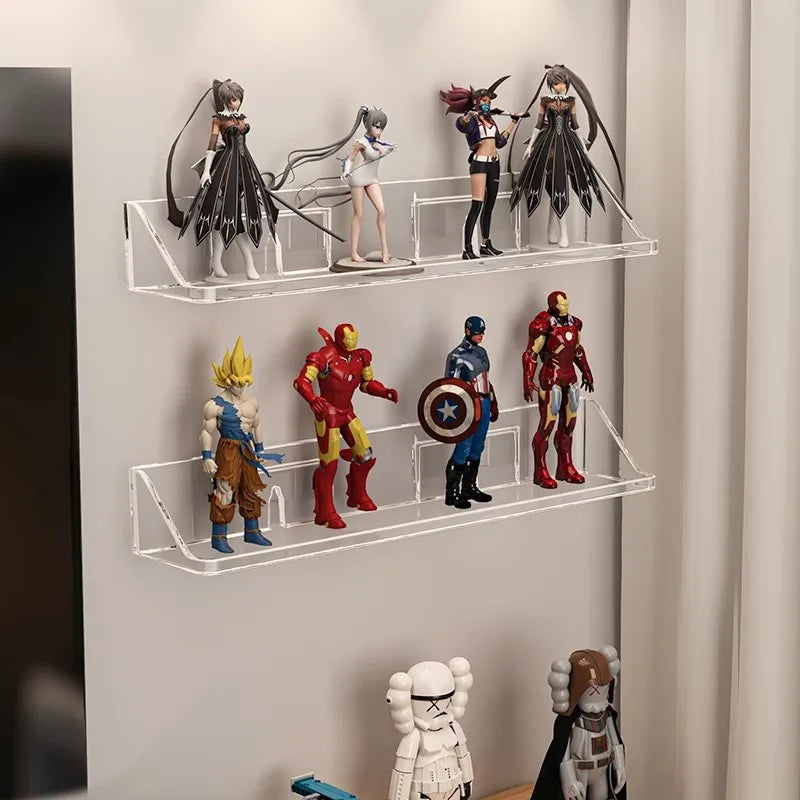 Blind box display rack storage cabinet on the wall transparent acrylic no-hole Pop Mart small ornaments hand-made goods storage