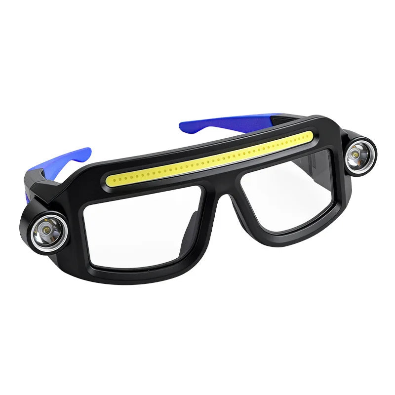Rechargeable COB LED Glasses Headlight TYPE C Waterproof Lightweight Adjustable Angle Work Lamp for Car Maintenance Repair