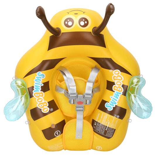 Swimbobo New Upgrades Yellow Bee Mesh Safety Soft Seat Pocket Baby Inflatable Swimming Floating Kids Ring Circle Fun Summer Toys