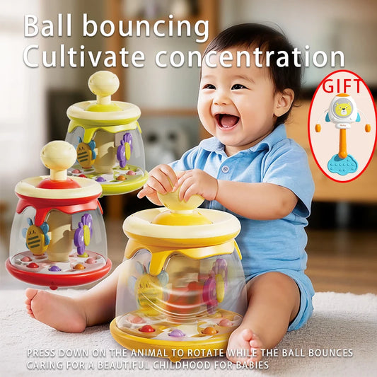 Baby education pressing toy for kids pressing rotating with insect&balls,hand coordination, soothing toy christmas gift