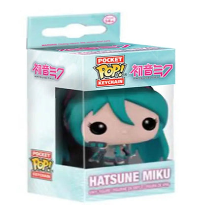 FUNKO POP Anime Hatsune Miku Keyring Pocket Pop Keychain Toy Action Toy Figures Key Chain Vinyl Figure Doll Toys for Children