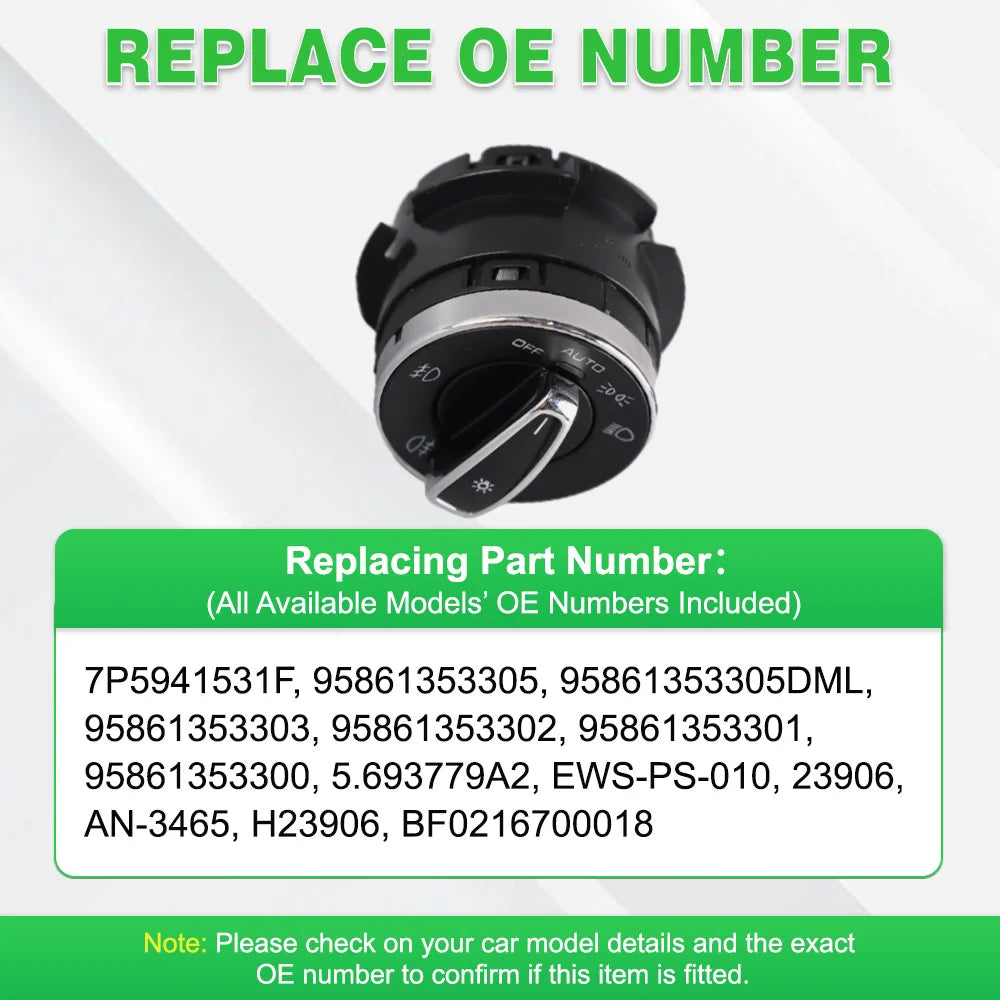 For Porsche Macan 2014–2018 for Porsche Cayenne 2011–2018 Headlight Control Switch 4 Pins  AN-3465  EWS-PS-010 95861353302