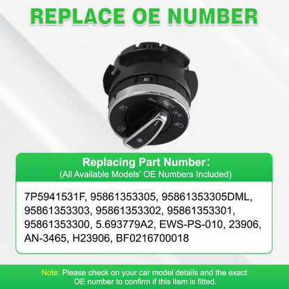 For Porsche Macan 2014–2018 for Porsche Cayenne 2011–2018 Headlight Control Switch 4 Pins  AN-3465  EWS-PS-010 95861353302