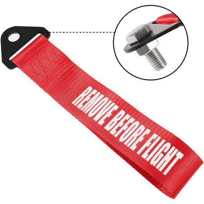 2PCS High-Strength Nylon Tow Strap Universal JDM RACING Car Tow Auto Trailer Ropes Front and Rear Bumper Trailer Towing Strap
