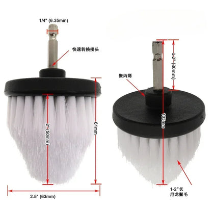 2.5''Electric Scrubber Brush Drill Extension Rod All Purpose Cleaner Car Detailing Brush 6 Color Tool Rim Brush Set Car Cleaning