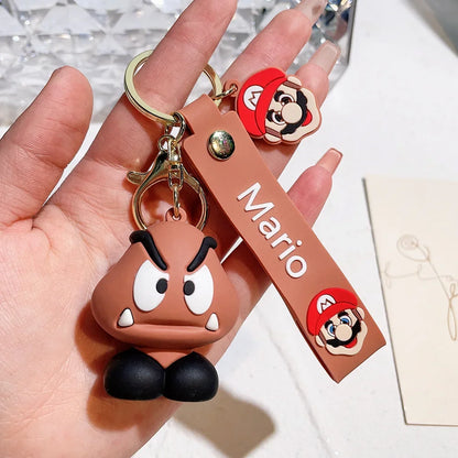 Mario Keychain Mario Bros Luigi Figure Toad Yoshi Bowser Action Figure Model Cartoon Bag Doll Pendant Toys Gift