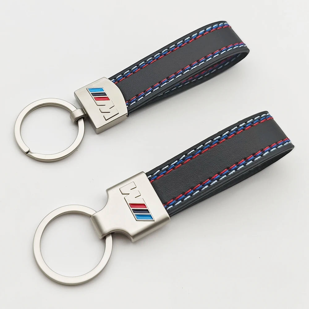 Leather Car Keyring For BMW M Sport E39 E46 E90 E60 E30 E36 E87 E53 F15 F16 F20 F30 X3 X5 X6 Z4 M2 M3 M4 M5 Keychain Accessories