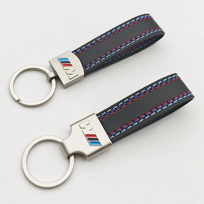 Leather Car Keyring For BMW M Sport E39 E46 E90 E60 E30 E36 E87 E53 F15 F16 F20 F30 X3 X5 X6 Z4 M2 M3 M4 M5 Keychain Accessories