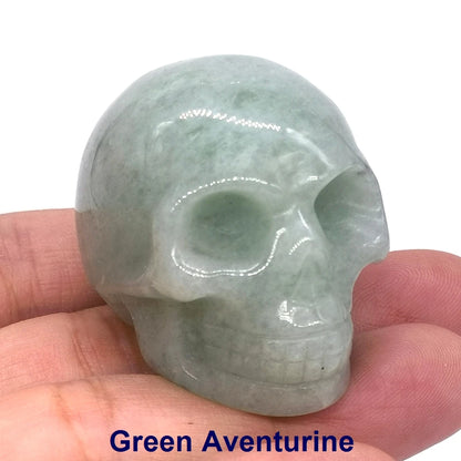 Wholesale 1.5" Natural Stones Crystal Skull Statue Amethyst Quartz Tiger Eye Carved Ore Mineral Crystals Figurine Home Decor