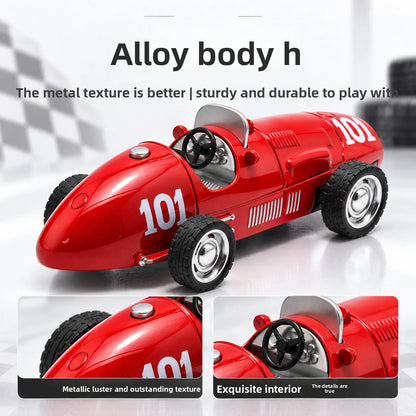 1/36 Retro F2 Racing Car Diecast Alloy Model, Pull Back Toy Car, Drop Resistant Mini Car Ornament, Collectible Gift for Boys